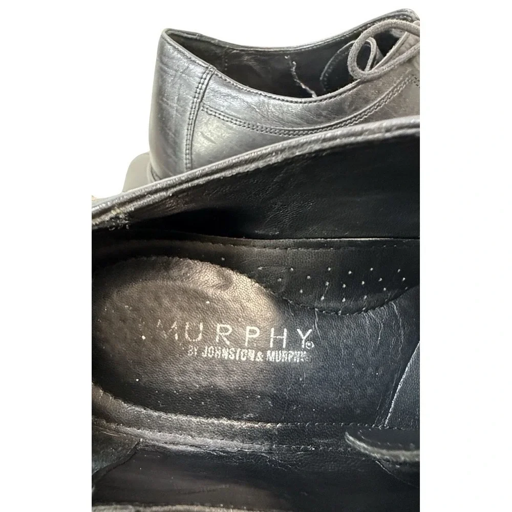 Murphy Johnston & Murphy Black Leather Cap Toe Oxford Dress Shoes Men's 12W